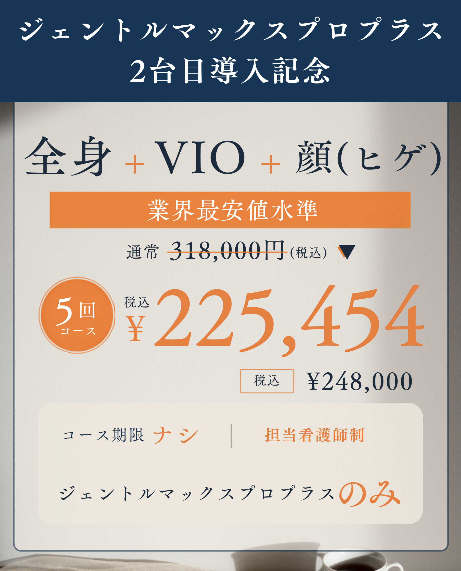 ジェントルマックスプロプラスでのメンズ医療脱毛キャンペーン　安い特価